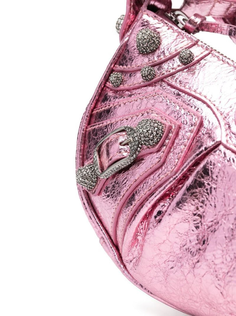 Pink Le Cagole Xs Leather Shoulder Bag