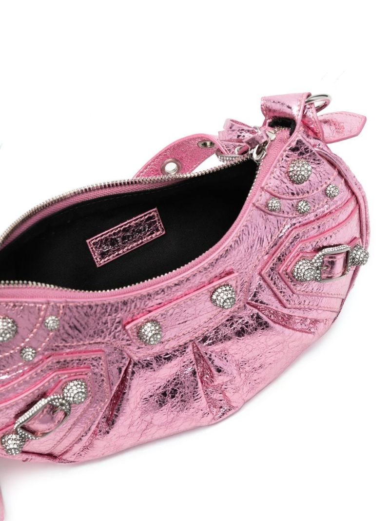 Pink Le Cagole Xs Leather Shoulder Bag