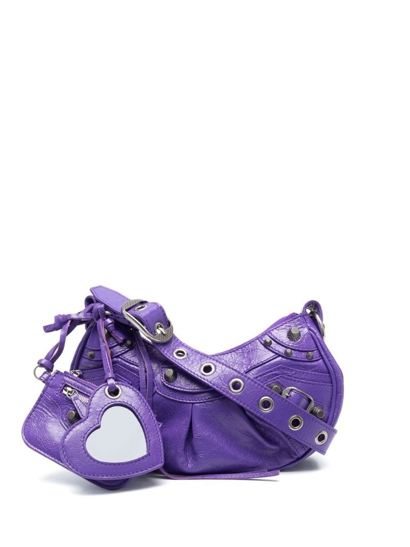 Purple Le Cagole Xs Leather Shoulder Bag