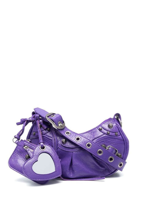 Purple Le Cagole Xs Leather Shoulder Bag