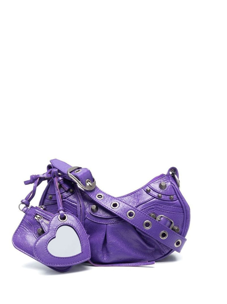 Purple Le Cagole Xs Leather Shoulder Bag