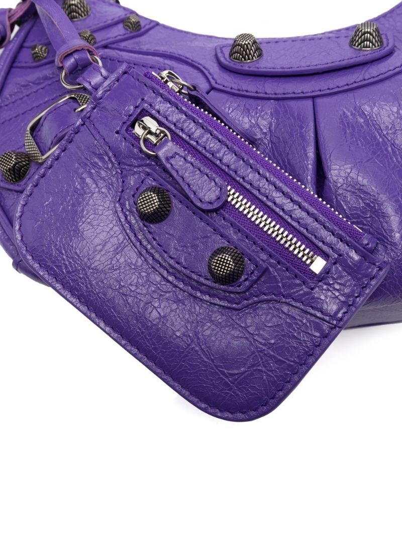Purple Le Cagole Xs Leather Shoulder Bag