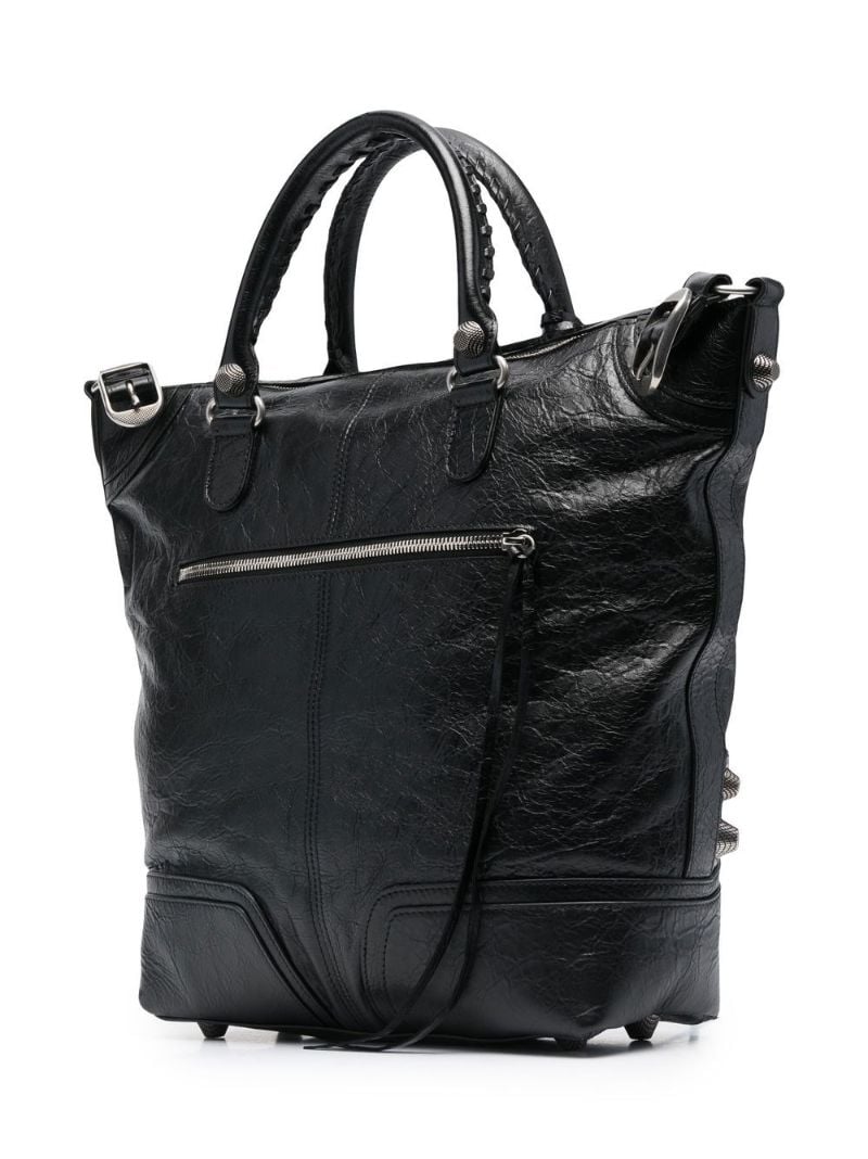 Black Le Cagole Leather Tote Bag