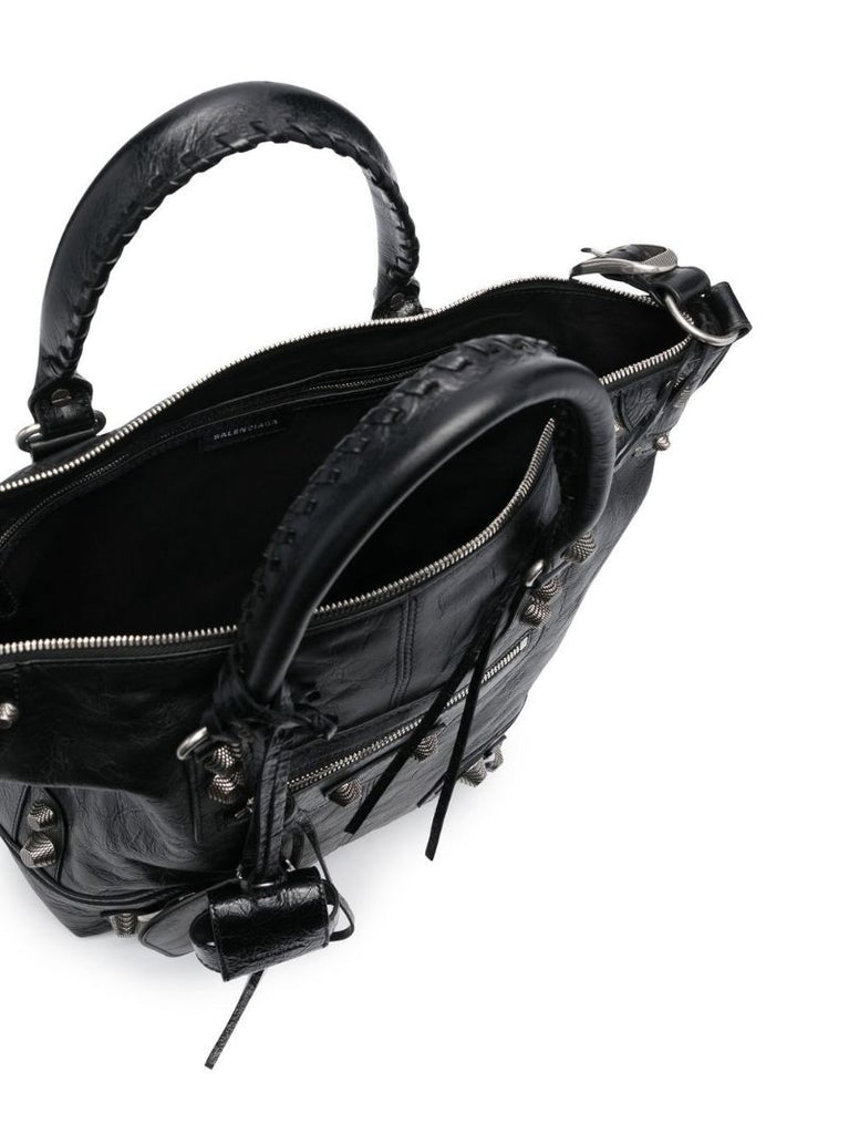 Black Le Cagole Leather Tote Bag