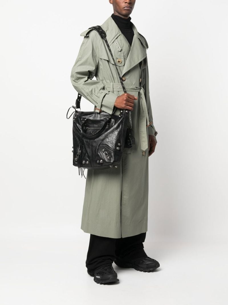 Black Le Cagole Leather Tote Bag