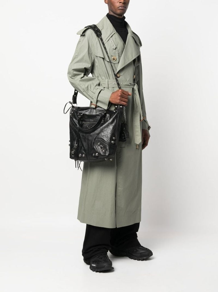 Black Le Cagole Leather Tote Bag