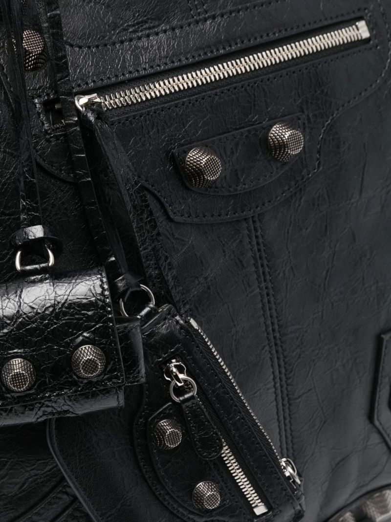 Black Le Cagole Leather Tote Bag