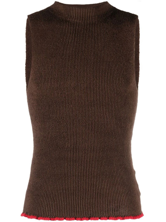 Brown Le Marcel Ribbed Knit Vest