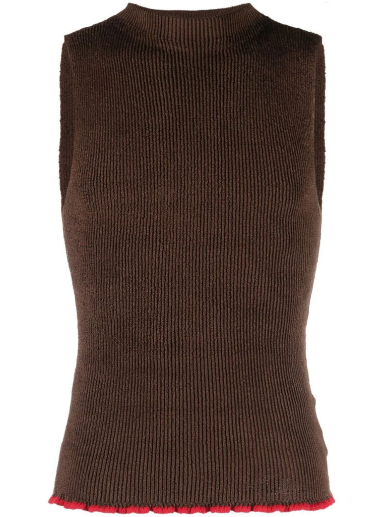 Brown Le Marcel Ribbed Knit Vest