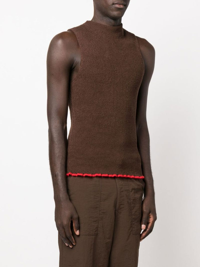 Brown Le Marcel Ribbed Knit Vest