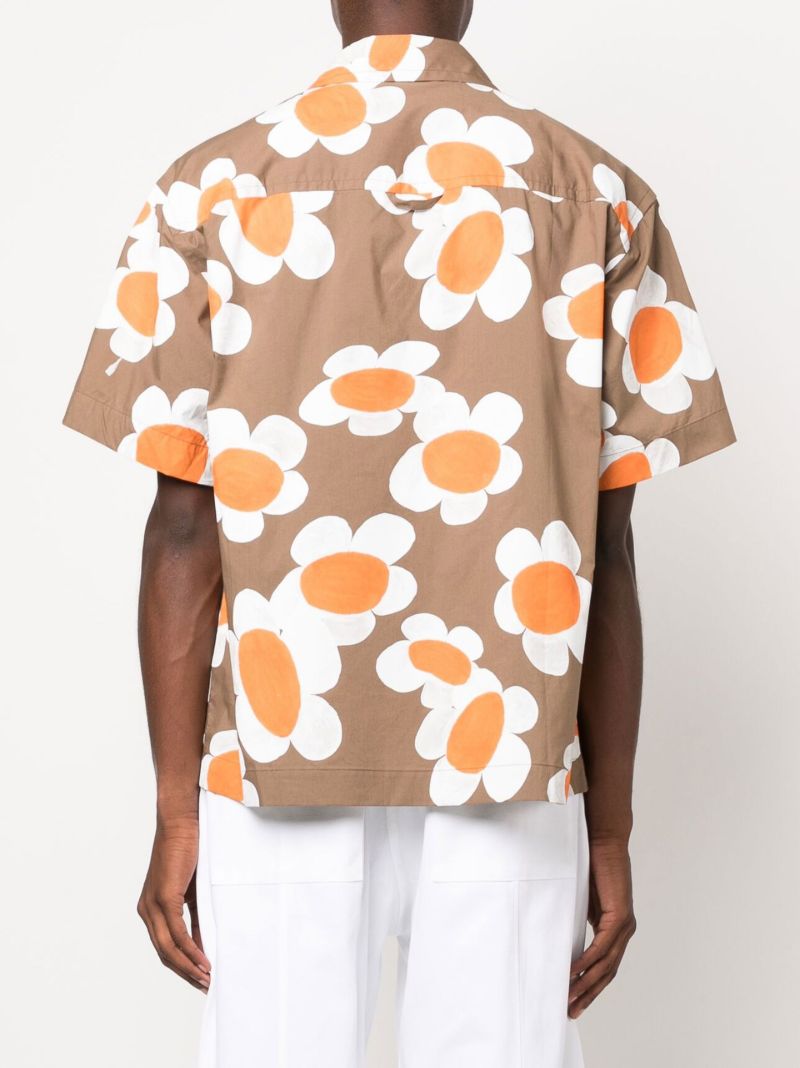 Brown La Chemise Jean Flower Print Shirt