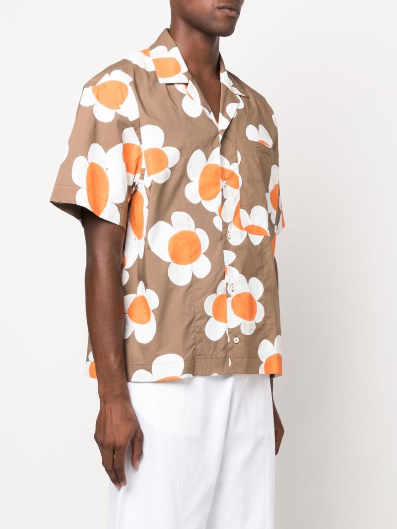 Brown La Chemise Jean Flower Print Shirt