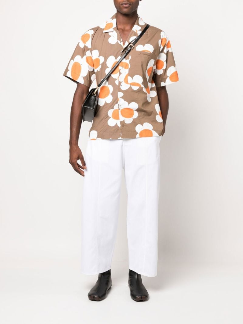 Brown La Chemise Jean Flower Print Shirt