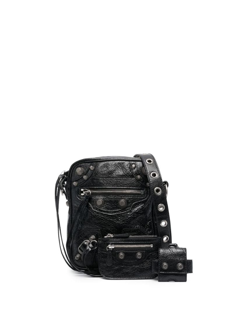 Black Le Cagole Leather Cross Body Bag