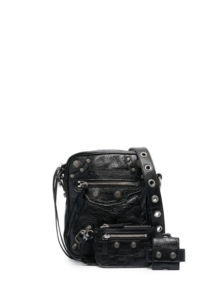 Black Le Cagole Leather Cross Body Bag