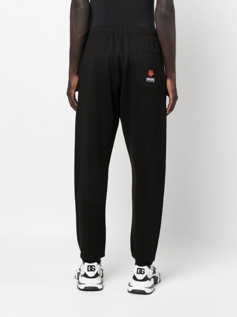 Black Boke Flower Embroidered Track Pants
