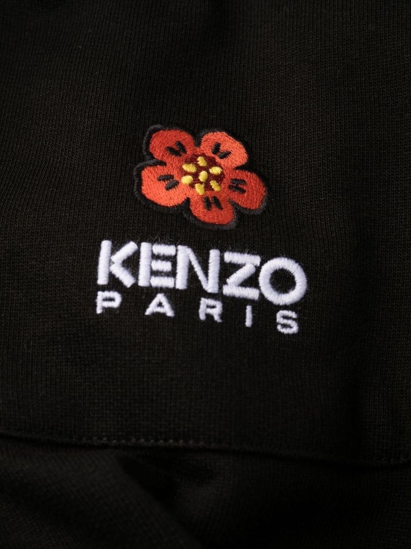 Black Boke Flower Embroidered Track Pants