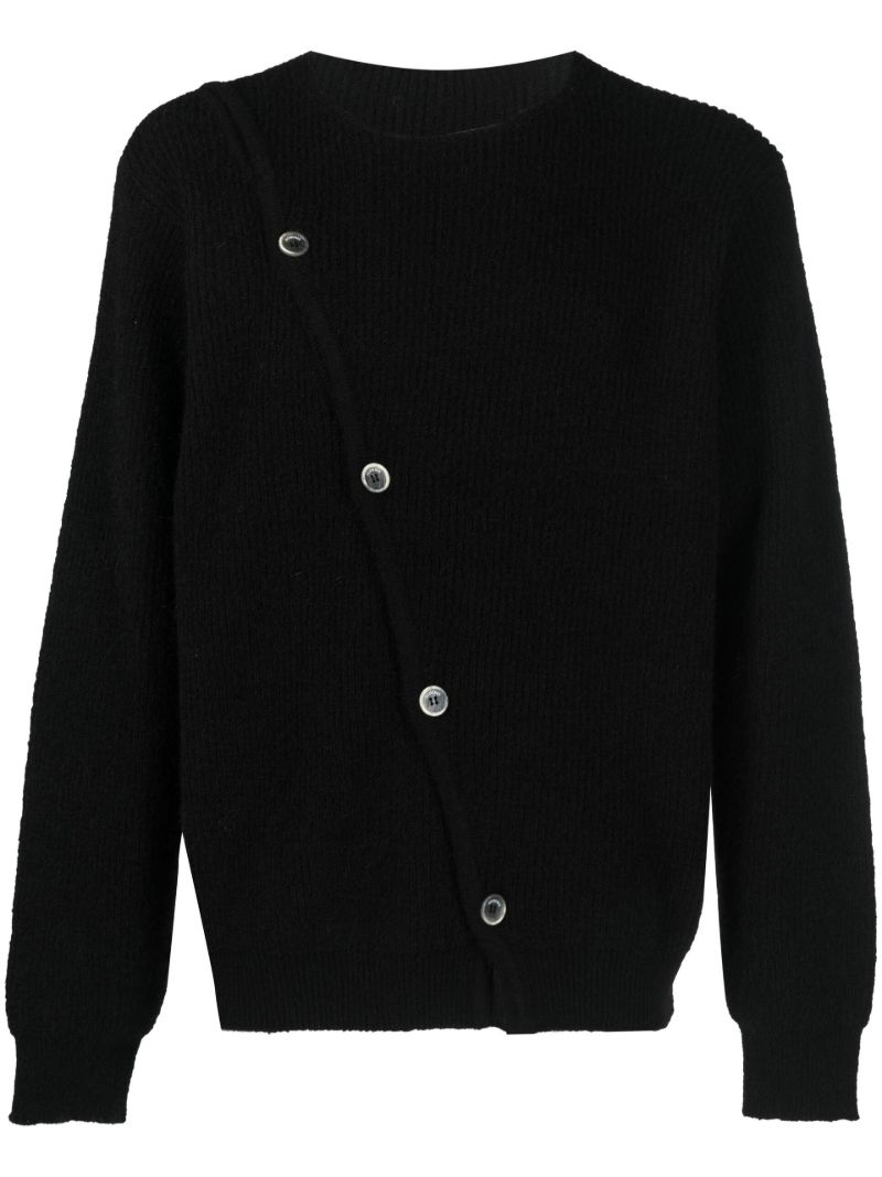 Black Le Pau Asymmetric Cardigan