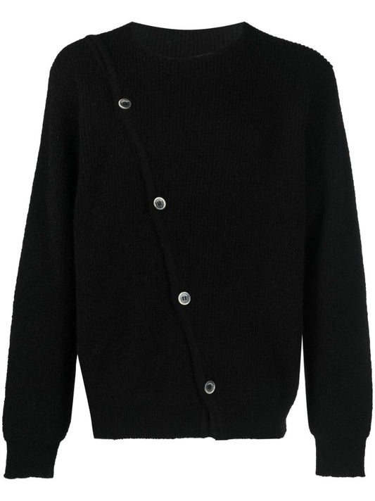Black Le Pau Asymmetric Cardigan