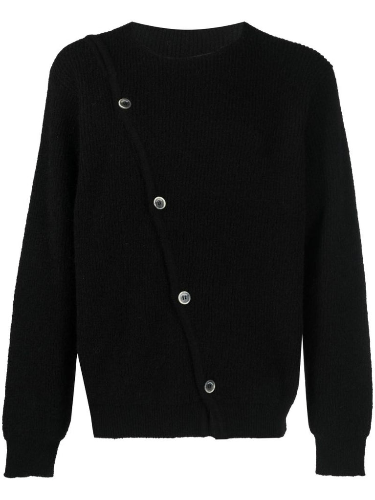Black Le Pau Asymmetric Cardigan