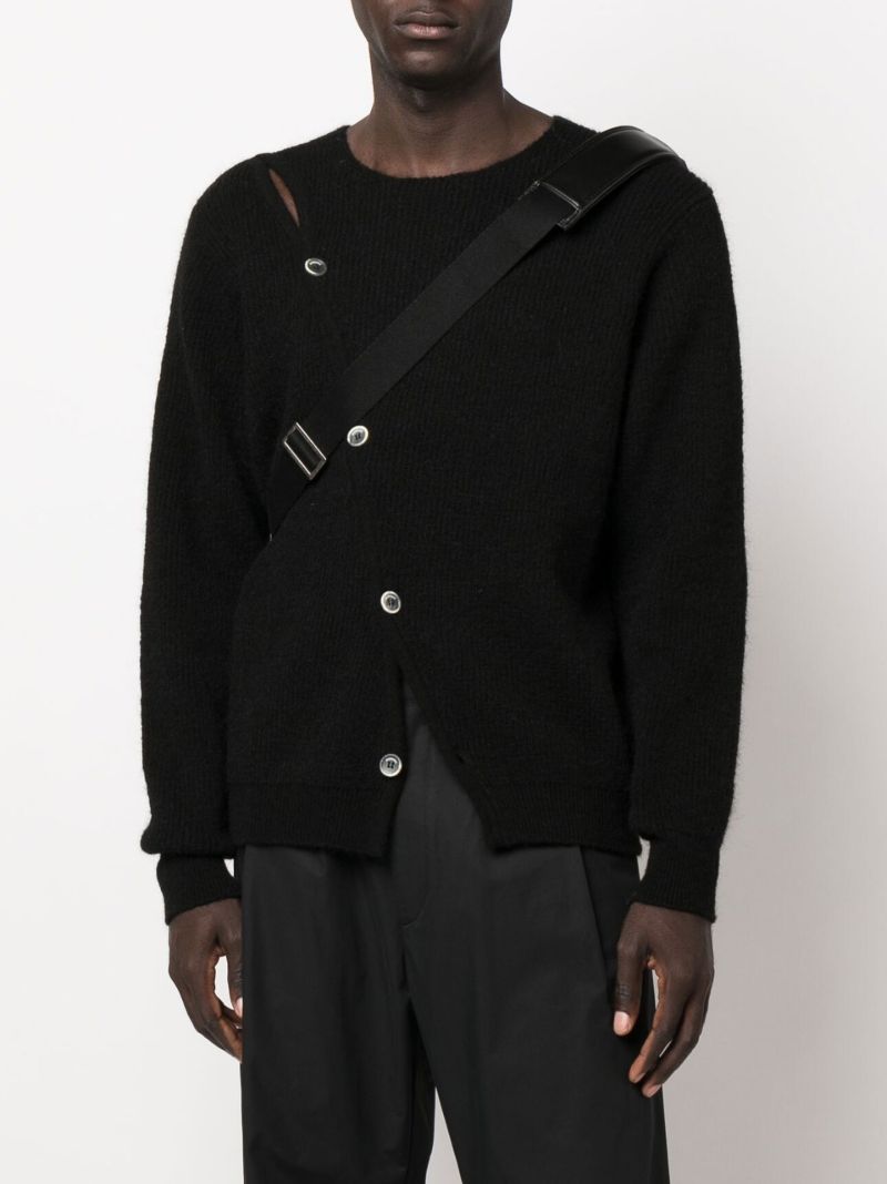Black Le Pau Asymmetric Cardigan