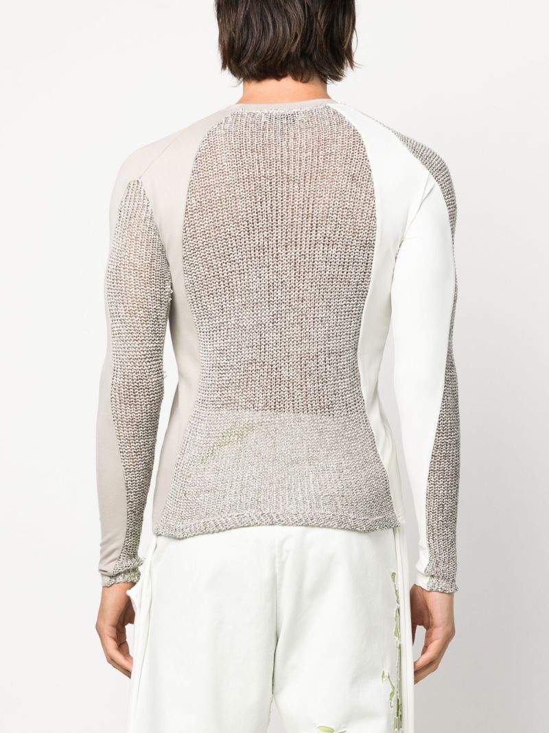 Grey Panelled Long Sleeve Top