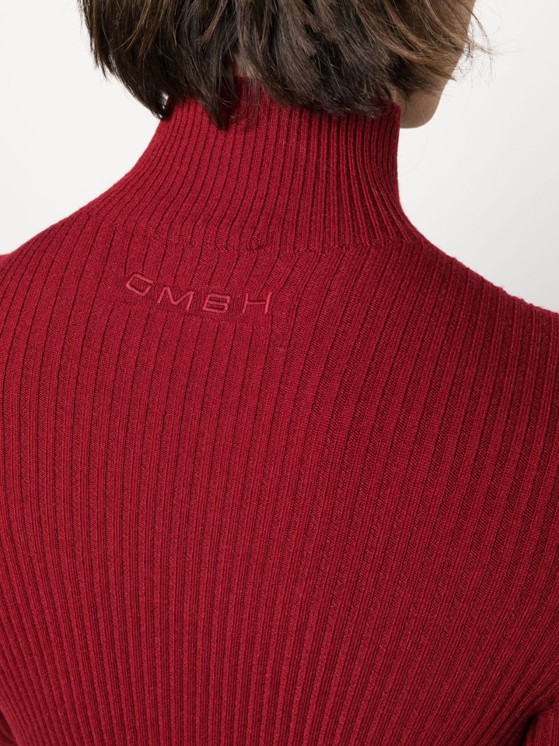 Red Ribbed Wool Sweater