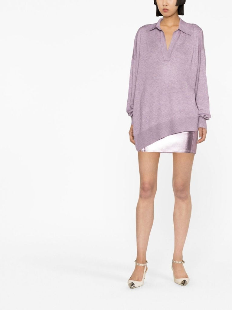 Purple Giliane Asymmetric Sweater