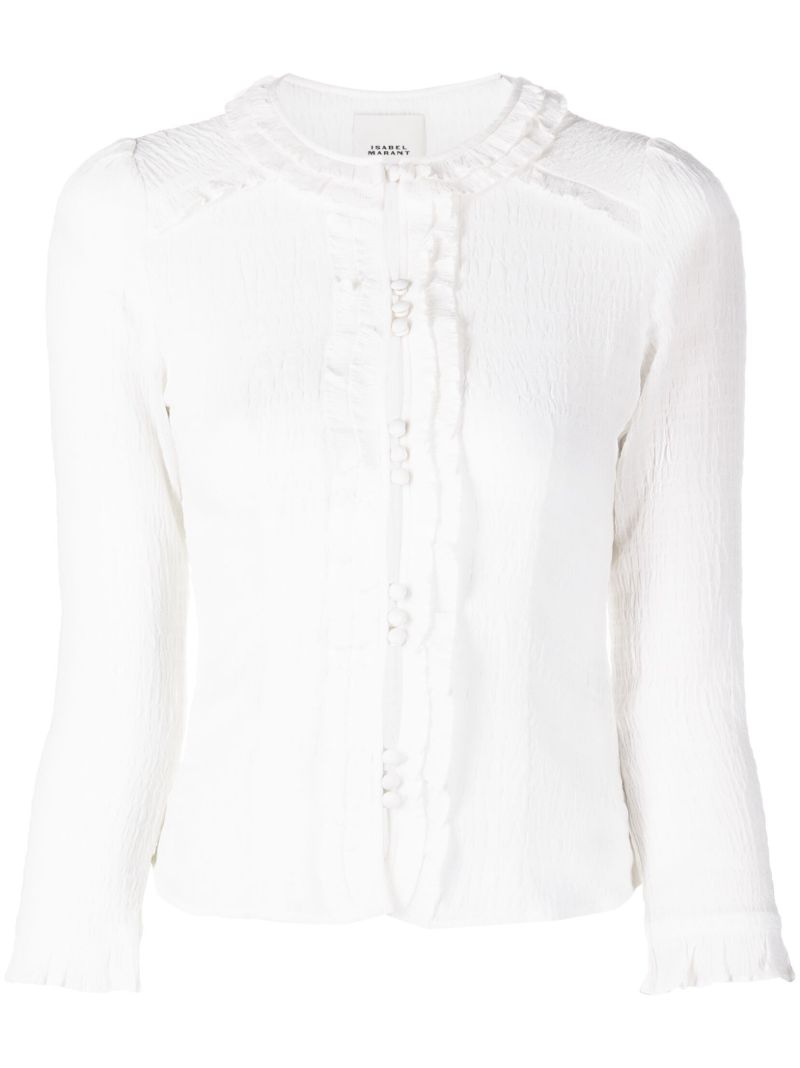 White Georgia Ruffled Blouse