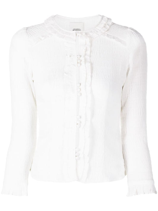 White Georgia Ruffled Blouse