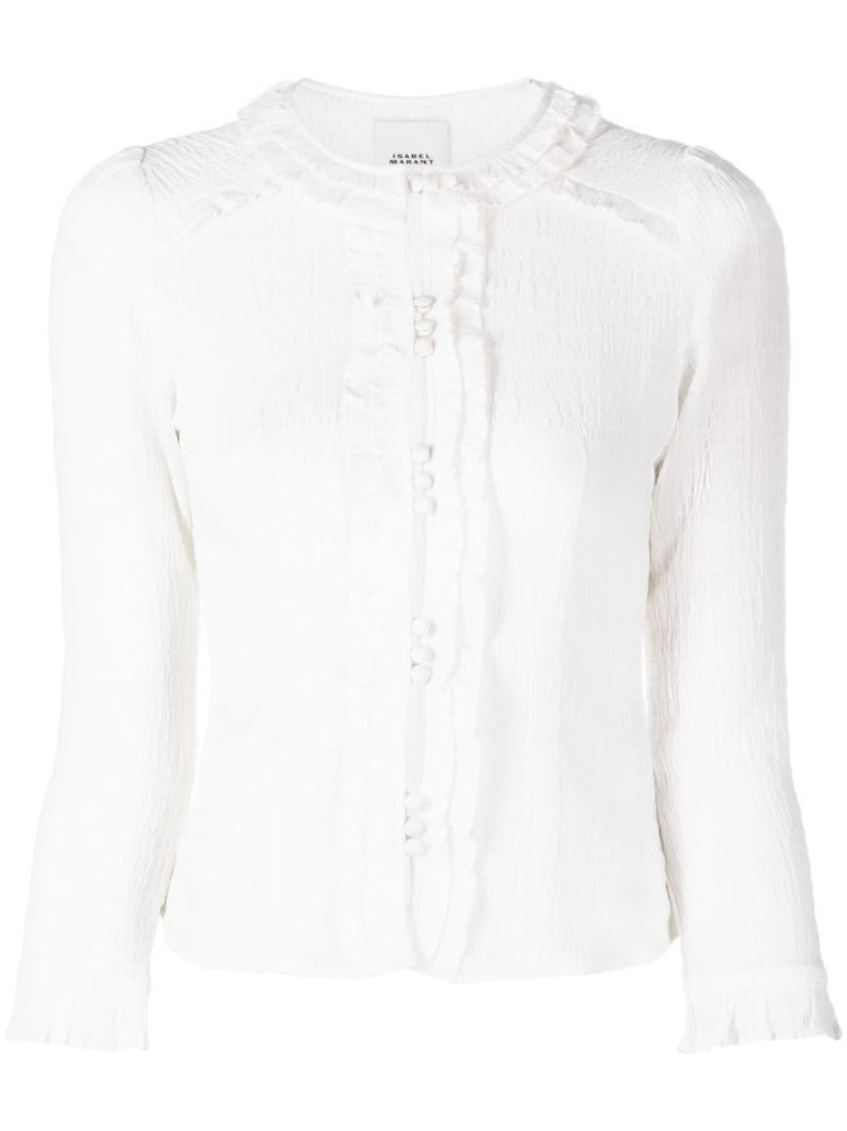 White Georgia Ruffled Blouse