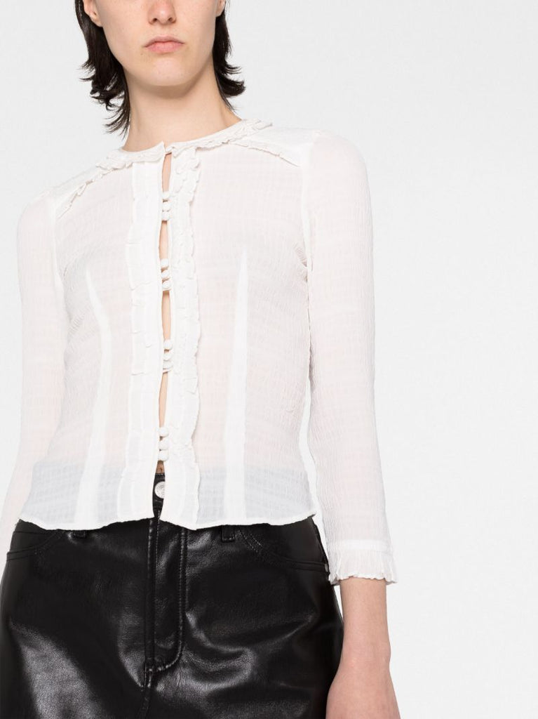 White Georgia Ruffled Blouse