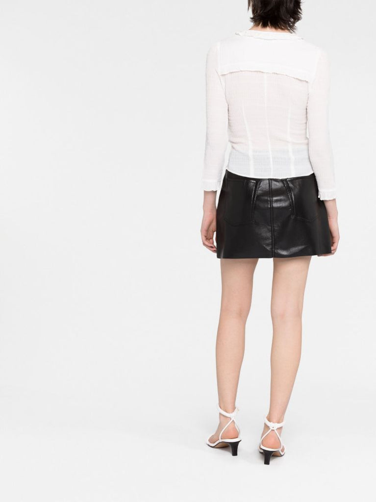 White Georgia Ruffled Blouse