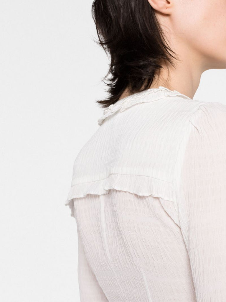 White Georgia Ruffled Blouse