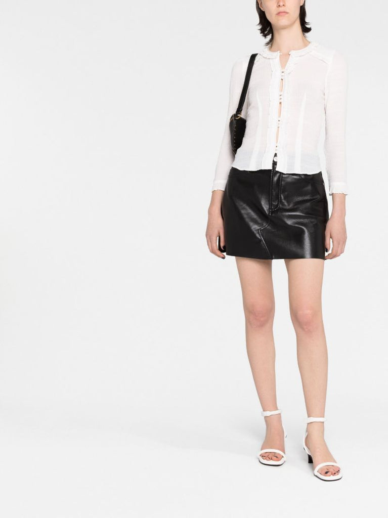 White Georgia Ruffled Blouse
