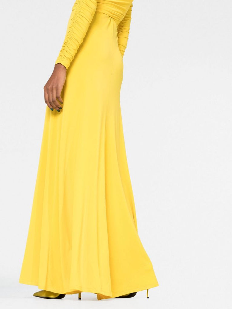 Yellow Aurelie Draped Maxi Dress
