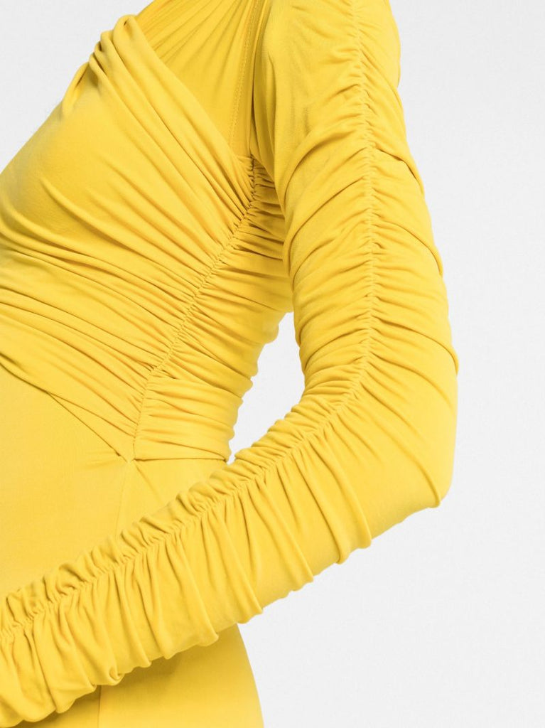 Yellow Aurelie Draped Maxi Dress