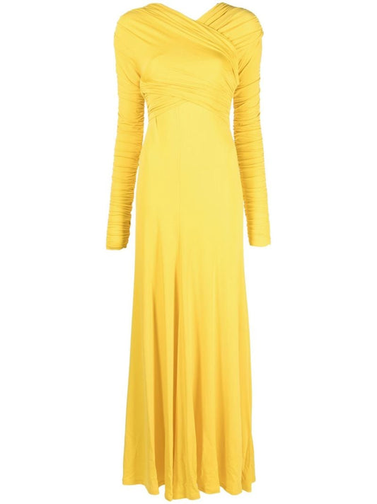 Yellow Aurelie Draped Maxi Dress
