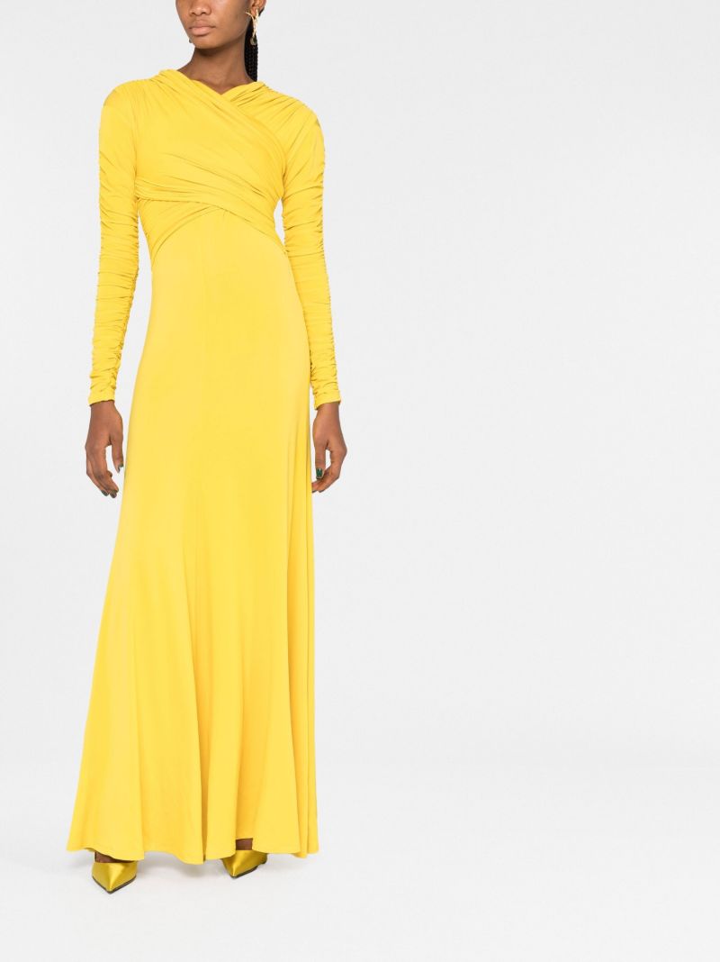 Yellow Aurelie Draped Maxi Dress