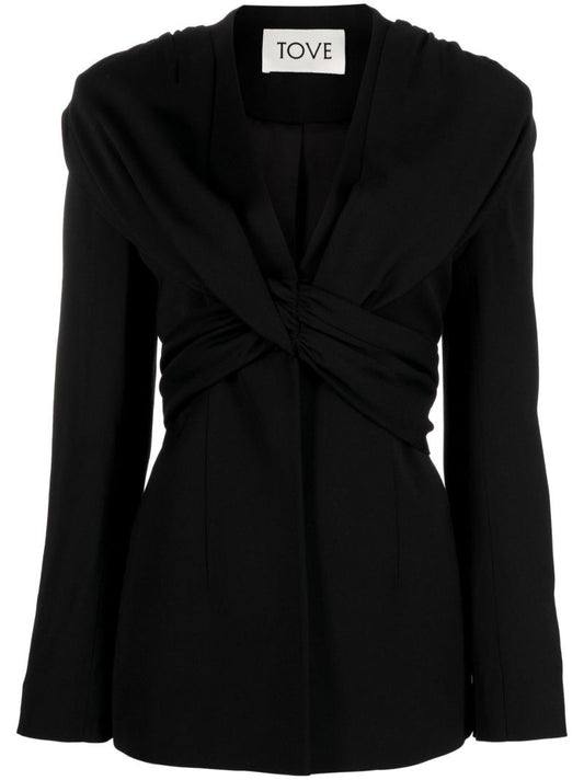 Black Rhea Wrap Detail Jacket
