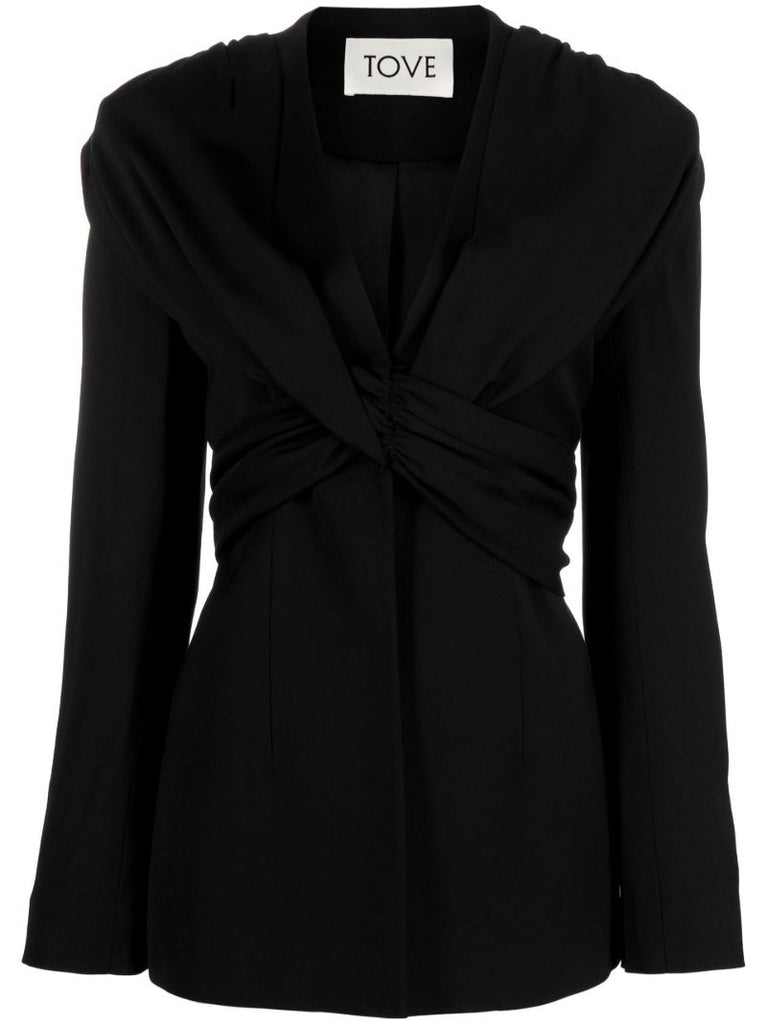 Black Rhea Wrap Detail Jacket