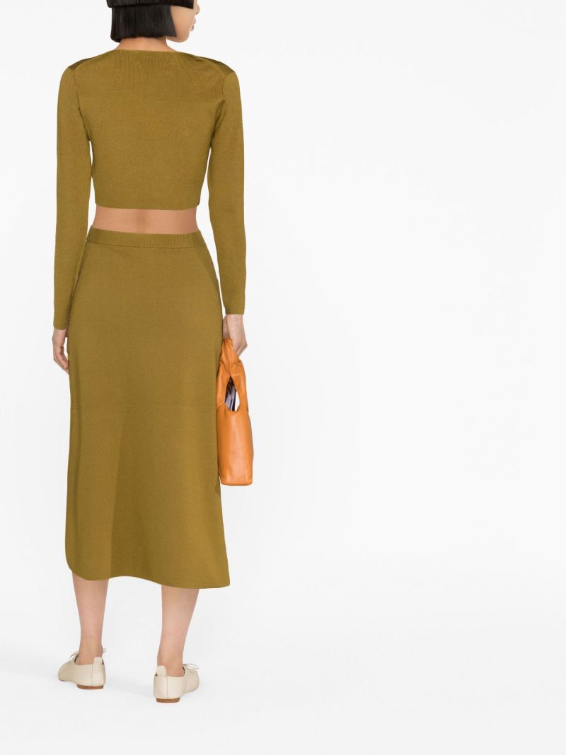 Green Lea Knitted Midi Skirt