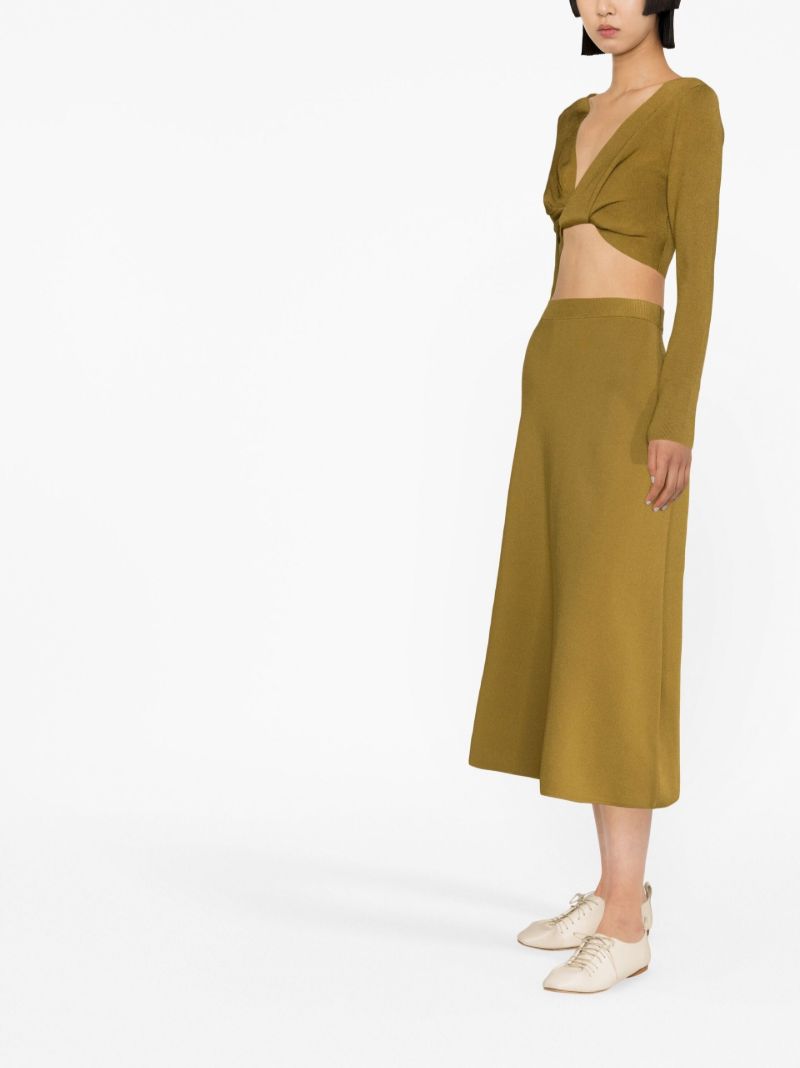 Green Lea Knitted Midi Skirt