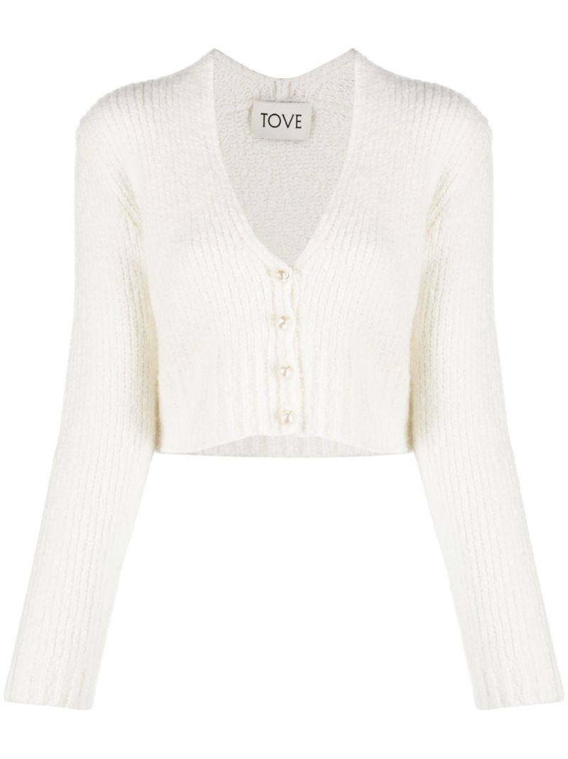 White Louise Cashmere Cropped Cardigan