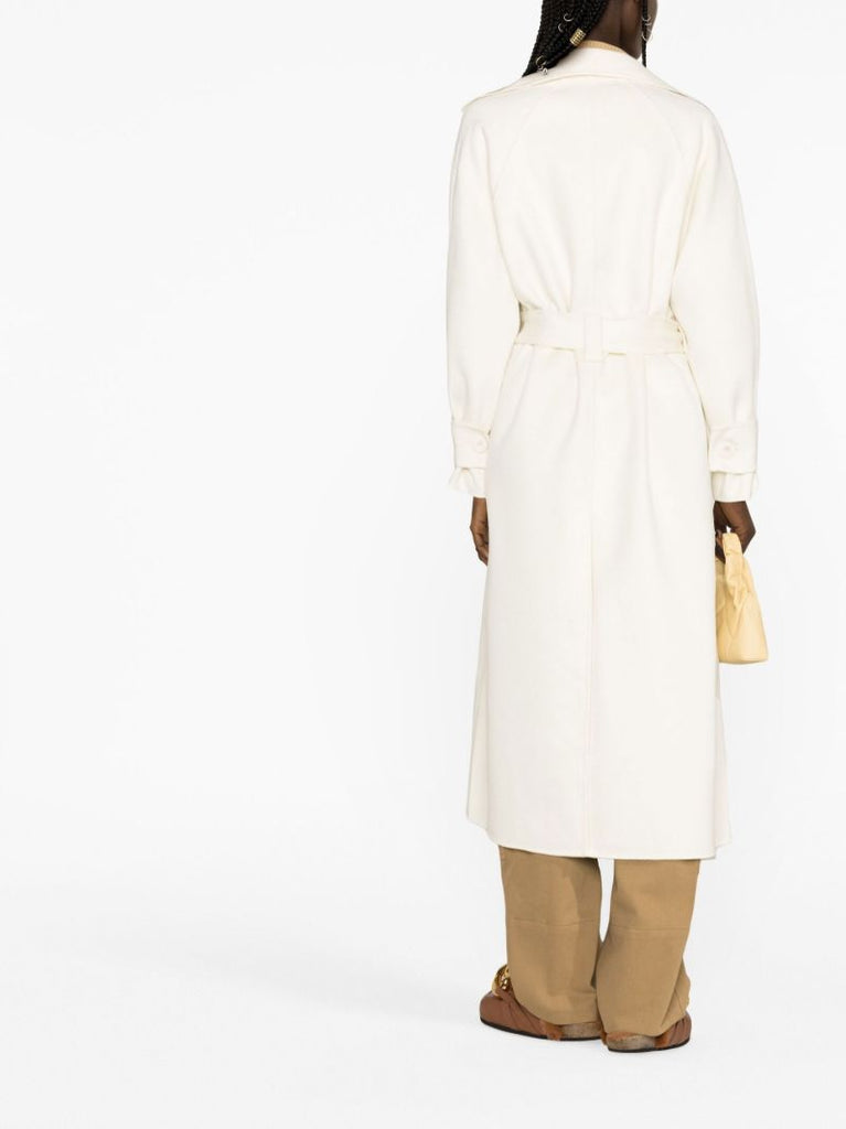 Neutral Pia Belted Wool Coat