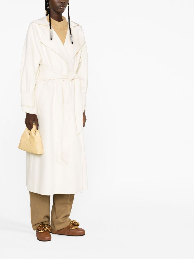 Neutral Pia Belted Wool Coat