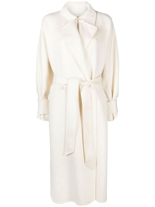Neutral Pia Belted Wool Coat