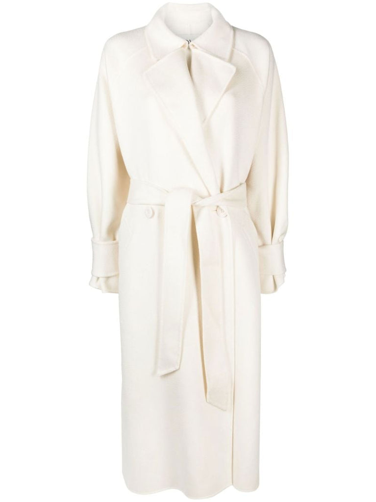 Neutral Pia Belted Wool Coat