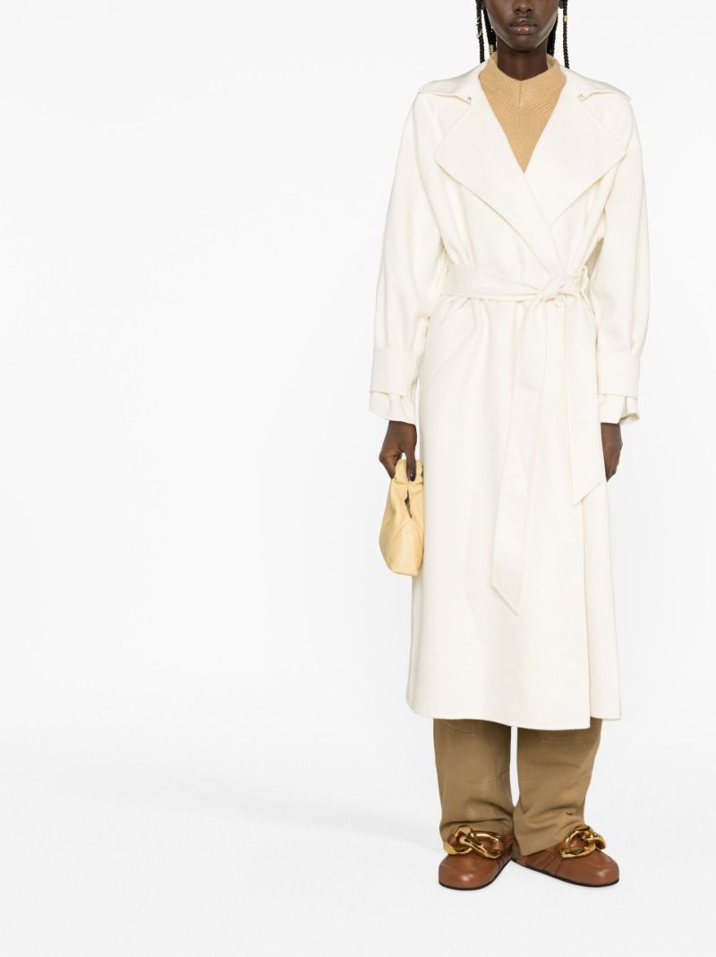 Neutral Pia Belted Wool Coat