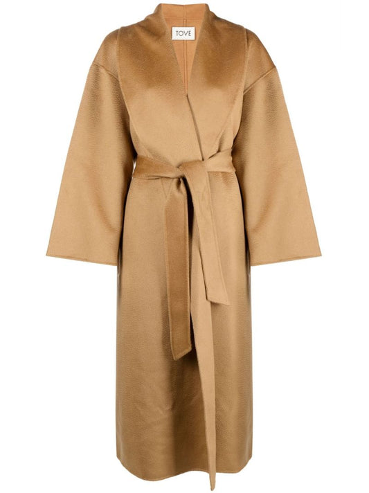 Neutral Jore Wool Wrap Coat